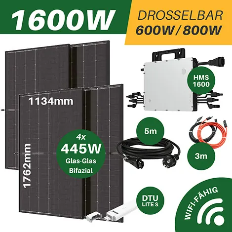 1.600-W-SETS OHNE SPEICHER: Glas/Glas-Set