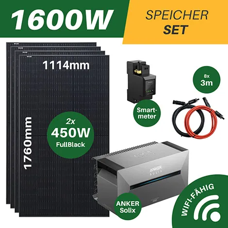 1.600-W-SETS MIT SPEICHER: Full Black-Set