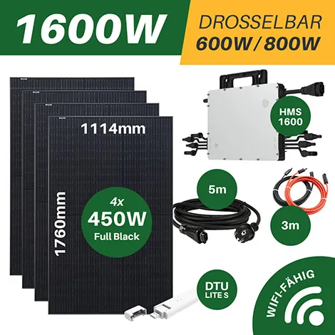 1.600-W-SETS OHNE SPEICHER: Full Black-Set